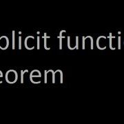 Implicit Function Theorem