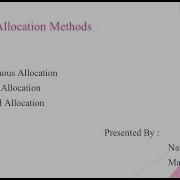 Operating System File Allocation Methods