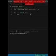 Multiplication Table Python Code Short 2x Speed