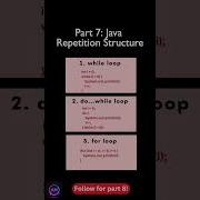 Part 7 3 Types Of Java Repetition Structure Javatutorial Shorts