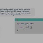 CH6 8 Functions Modifiable Parameters تطوير التطبيقات لغة سوفت Swift Programming