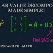 Singular Value Decomposition SVD Step By Step Example And Explanation
