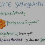 Create SettingsActivity Developing Android Apps