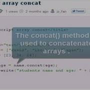 Javascript Tutorial Javascript Array Concat