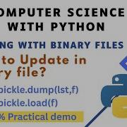 Binary File In Python Update Operation Explained CBSE Class 12 Computer Science With Python