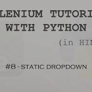 Selenium Tutorial With Python Hindi 8 Static Dropdown