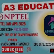 NPTEL The Joy Of Computing Using Python Week 2 Assignment Answers Noc26 Cs84