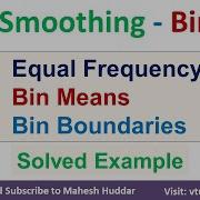 Data Smoothing Methods Equal Frequency Bin Bin Mean Bin Boundary Data Mining By Mahesh Huddar