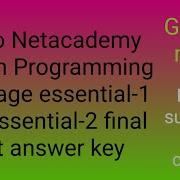Cisco Netacademy Python Programming Language Essential 1 And 2 Final Test Answer Key