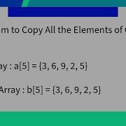 C Program To Copy One Array Elements To Another