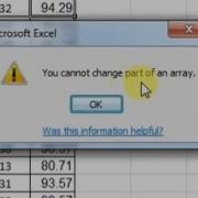 Microsoft Excel Issue You Can Not Change The Part Of An Array Exceltips Exceltricks Microsoft