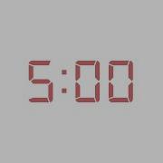 5 Minute Timer Red Digital On White Background
