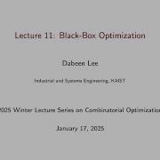 2024 25 Winter Lecture Lecture 11 Black Box Optimization