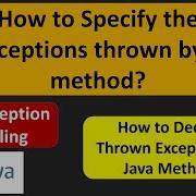 How To Specify The Exceptions Thrown By A Method Java Exception Handling