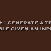 C Generate A Truth Table Given An Input