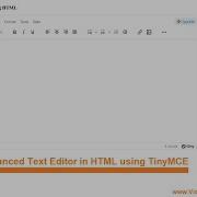 Advanced Text Editor In HTML Using TinyMCE