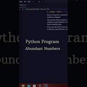 Python Programming Print Abundant Numbers From 1 To 100 Codm Education Python Coding Ytshorts
