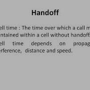 Handovers Or Handoff Mechanisms