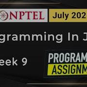 NPTEL Programming In Java Week 9 Programming Assignment Answers Solution 2025 July Swayam