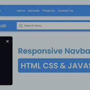 Create A Responsive Navigation Bar With Search Box In HTML CSS JavaScript Responsive Navbar