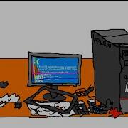 Злой офисный работник разрушает компьютер Lenovo 2015 года анимация
