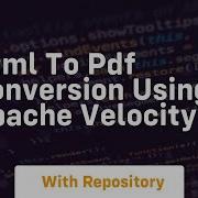 Html To Pdf Conversion Using Apache Velocity