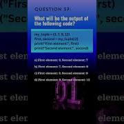 Python Qn 37 Python Questions And Answers Tech NS Arena Programmingquiz