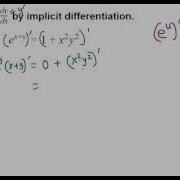 Implicit Differentiation E X Y 1 X 2 Y 2