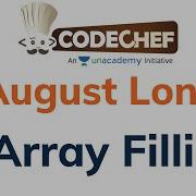 Array Filling Codechef August Long Challenge 2021 Hint Video