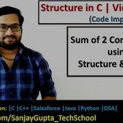 Sum Of Two Complex Numbers Using Structure And Pointer In C Programming By Sanjay Gupta