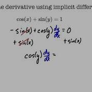 Implicit Differentiation With Sine And Cosine