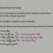 The Simplex Method Slack Variables