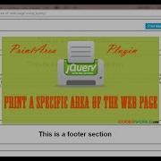How To Print A Specific Area Of The Web Page Using JQuery