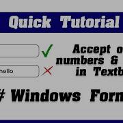 Textbox Input Allowing Only Numbers And Decimals In C WinForms Quick Tutorial