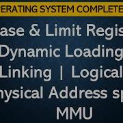 L38 Base Limit Register Dynamic Loading Vs Linking Logical Vs Physical Address Space MMU
