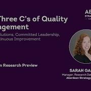 Aberdeen Research Preview The 3 C S Of Quality Management