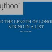 Python Program To Find The Length Of The Longest String Word In A List Of Words Begginer Programs