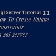 How To Create Unique Constraints In Sql Server