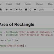 Area Of Rectangle In Python Using Jupyter Notebook