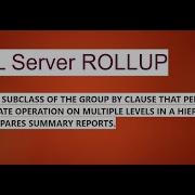 SQL Server ROLLUP SQL Server Development What Is ROLLUP In SQL Server Learning Sqlserver