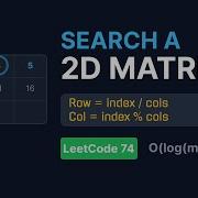 Binary Search In 2D Space LeetCode 74 Search A 2D Matrix
