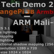 Tech Demo 2 Multi Pass Lighting OrangePi 3B Armbian OpenGL ES 3 1 Mali G52