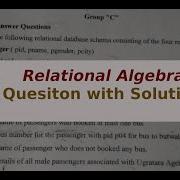 DBMS Relational Algebra Questions With Solution Part 2