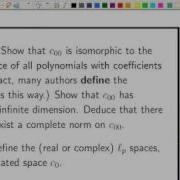 Lecture 16b Functional Analysis Sequence Spaces