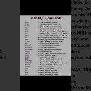Basic SQL Commands Python Knowledge Tech Knowledge Learn SQL