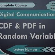 Cumulative Distribution Function CDF Probability Density Function PDF In Random Variable