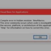 Microsoft Visual Basic For Application Compile Error In Hidden Module Ms Word And Excel Error