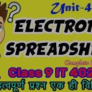 Electronic Spreadsheet Question Answer Revision Class 9IT 402