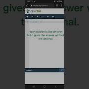 Python Lesson 5 Floor Division