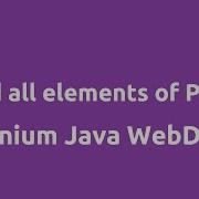 Find All Elements Of Web Page Selenium Java